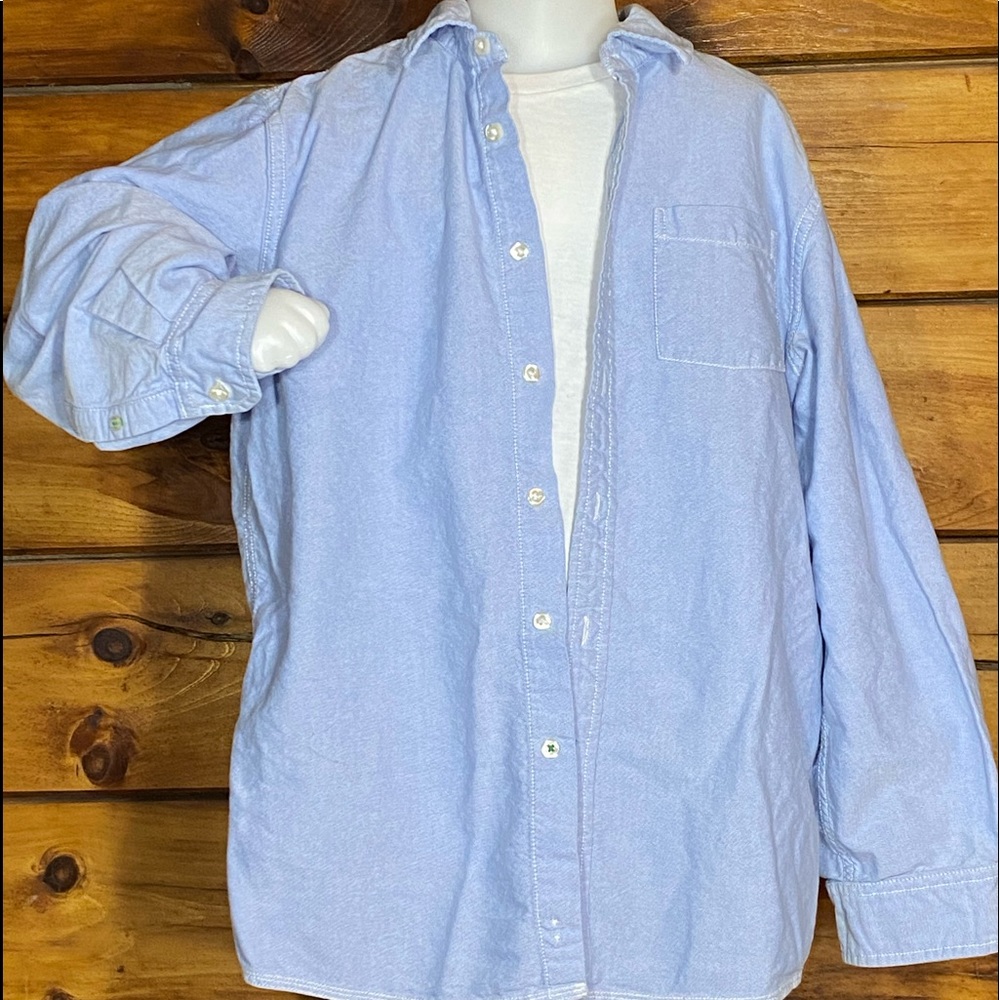 LL BEAN BOY’S LONG SLEEVE CASUAL BUTTON DOWN SZ LG